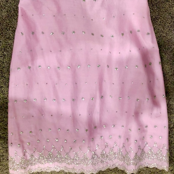 TOCCA Pink & Silver Embroidered Strapless Dress - Picture 5 of 8